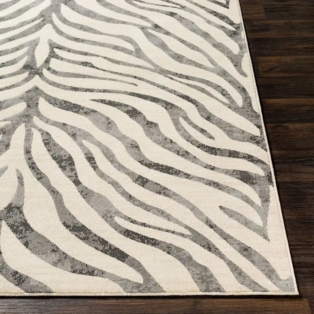 Cybele Scandi Boho Zebra Charcoal Rug - Image 5