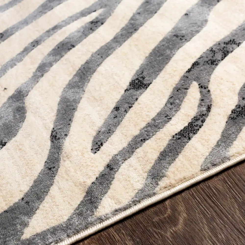 Cybele Scandi Boho Zebra Light Grey Rug - Image 4