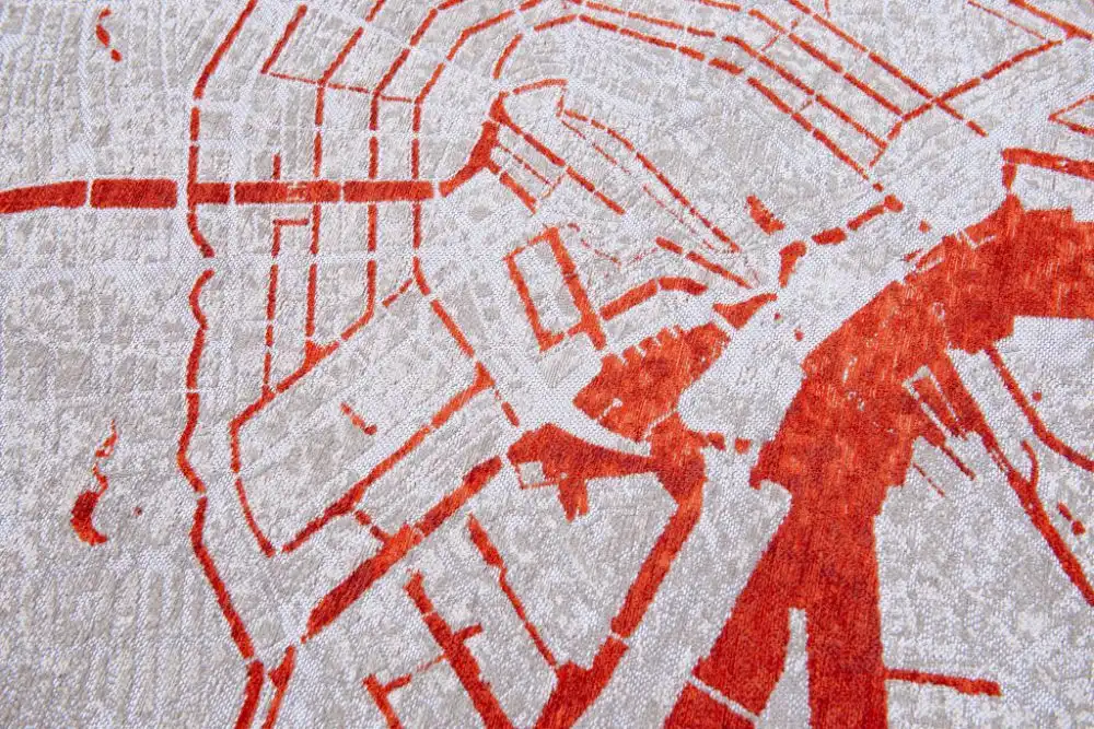 Cities 9323 Amsterdam Orange Cut Washable Rug - Image 5
