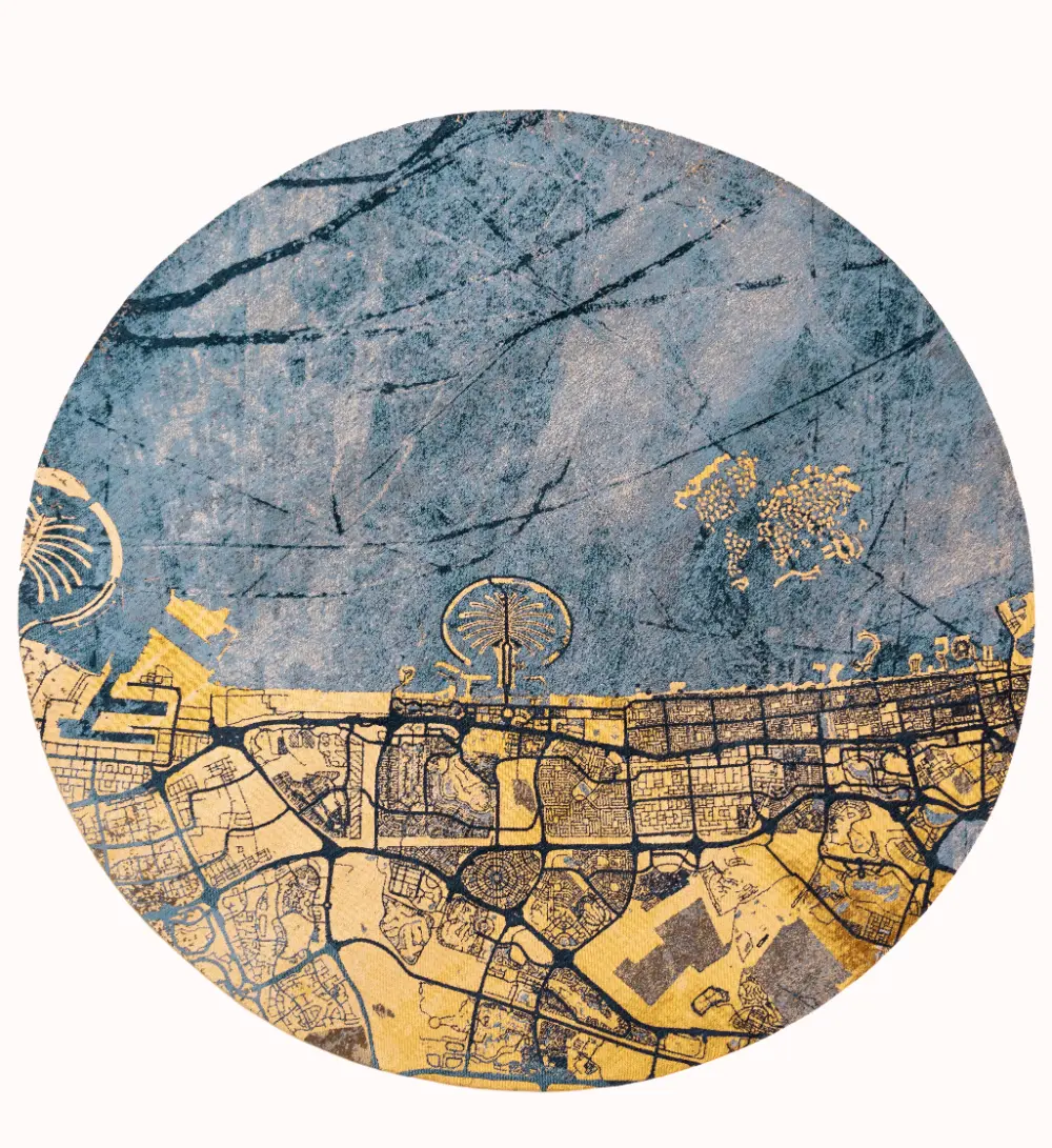 Cities Dubai Gold Sea 9698Washable Rug - Image 3