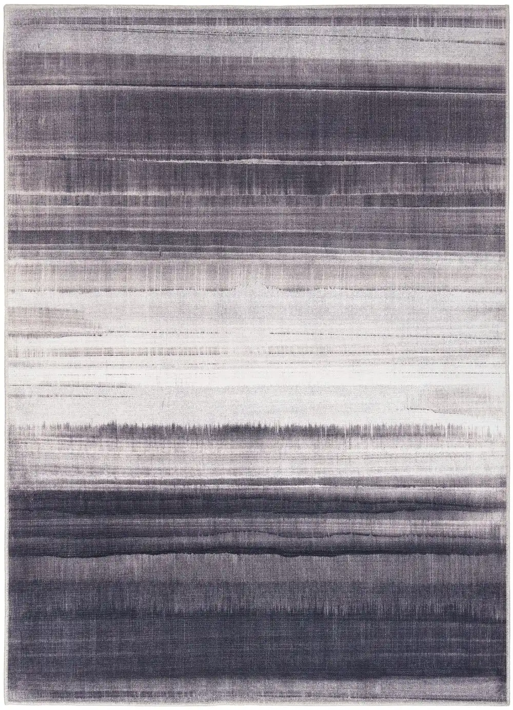 CK031 Launder Washable LDR01 Ivory Black Rug - Image 4
