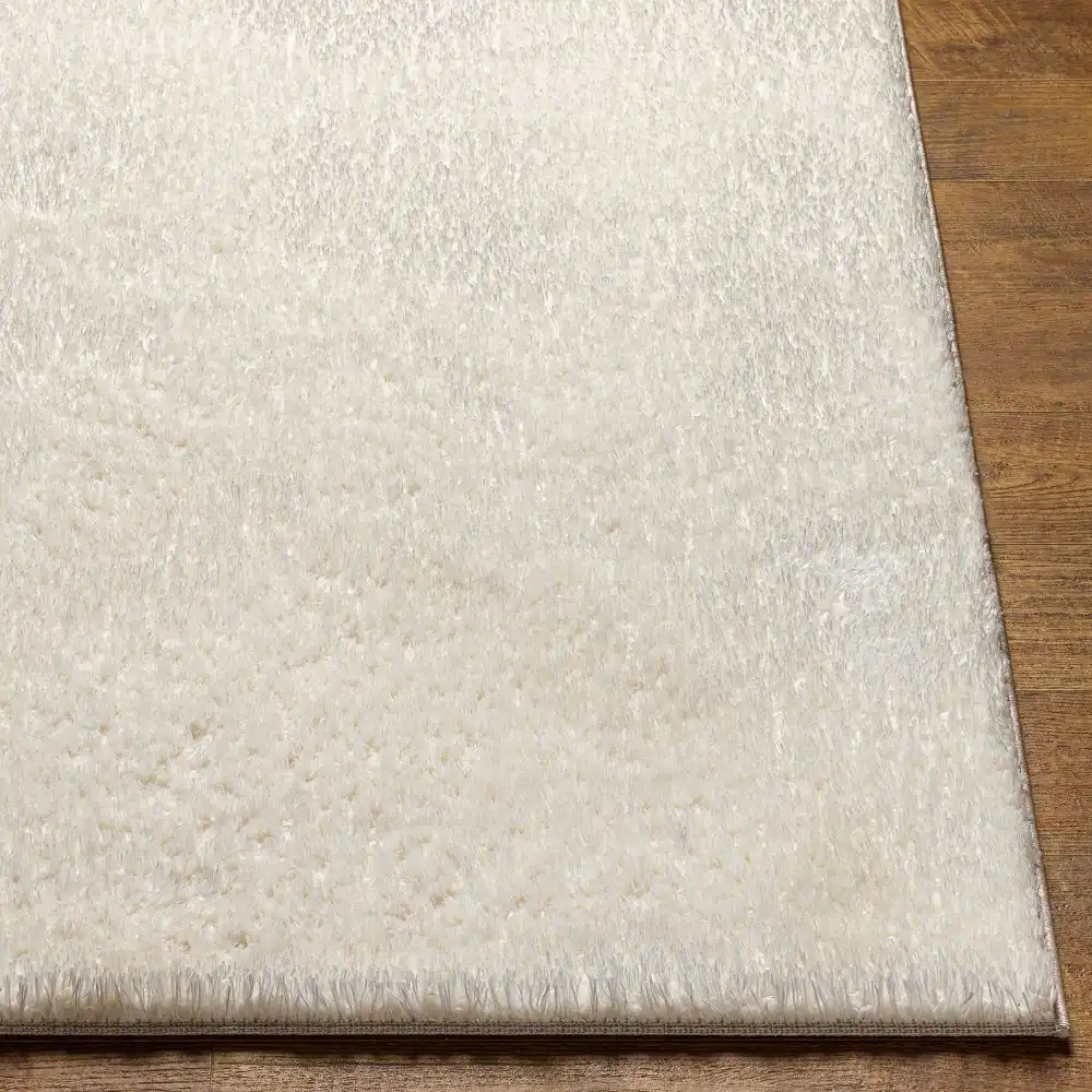 Claire Shaggy Solid Color Plush Pile Off-White Rug - Image 2
