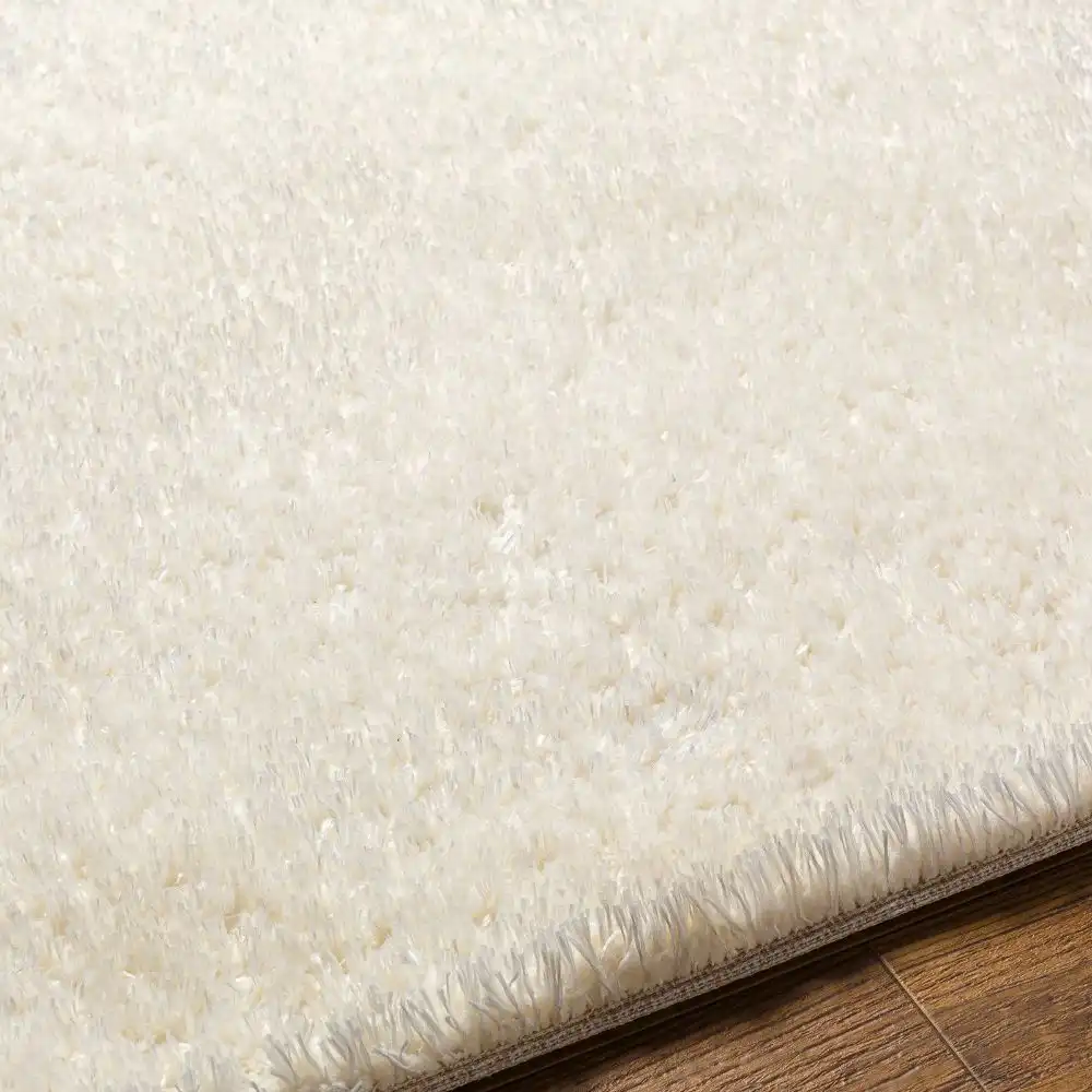 Claire Shaggy Solid Color Plush Pile Off-White Rug - Image 3