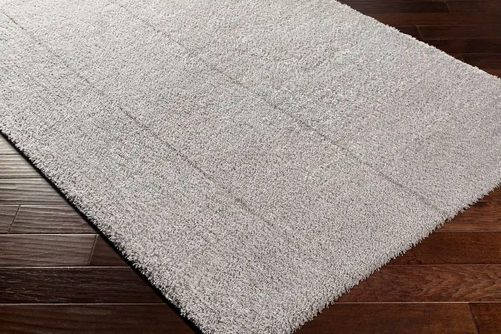 Claire Shaggy Solid Color Plush Pile Grey Rug - Image 4
