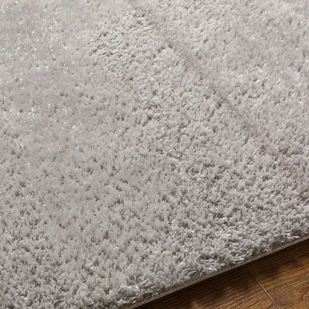 Claire Shaggy Solid Color Plush Pile Grey Rug - Image 7