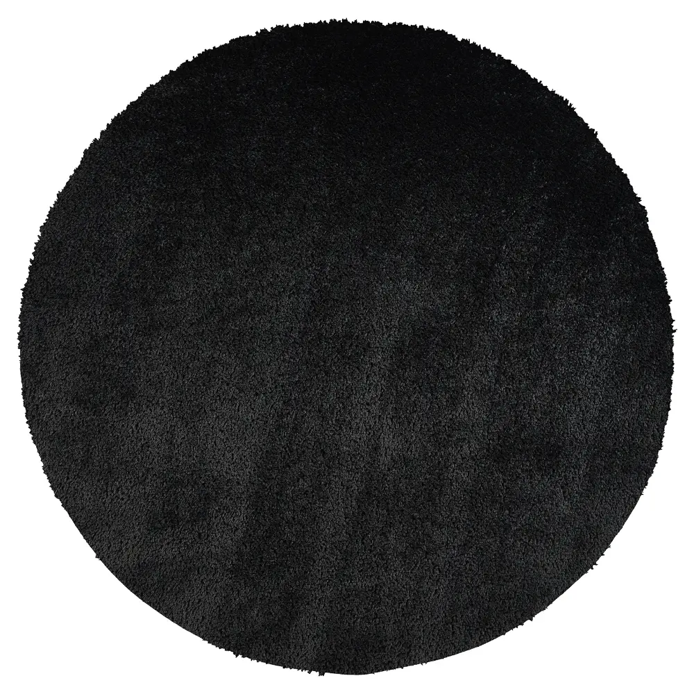 Claire Shaggy Solid Color Plush Pile Black Rug - Image 6