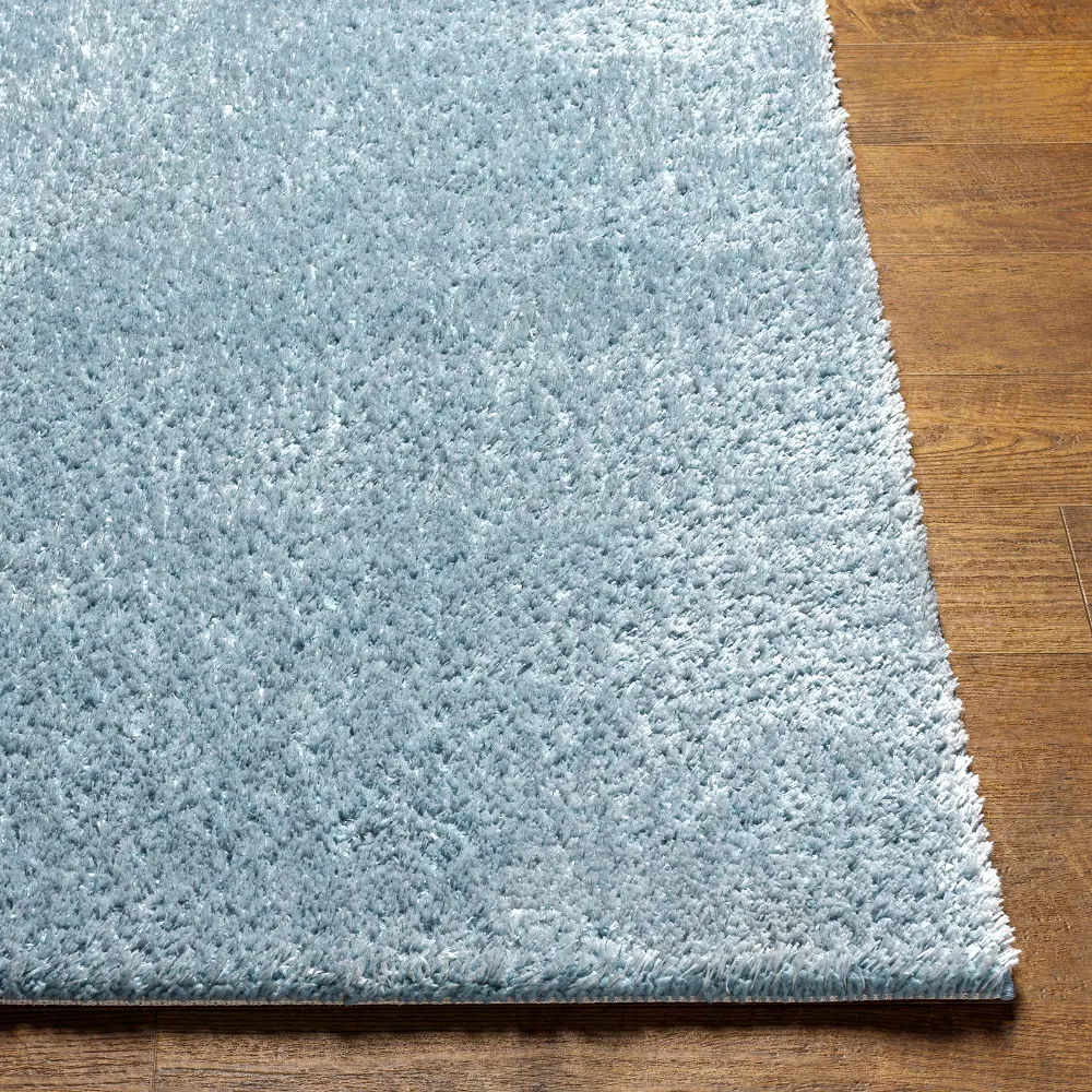 Claire Shaggy Solid Color Plush Pile Denim Rug - Image 3