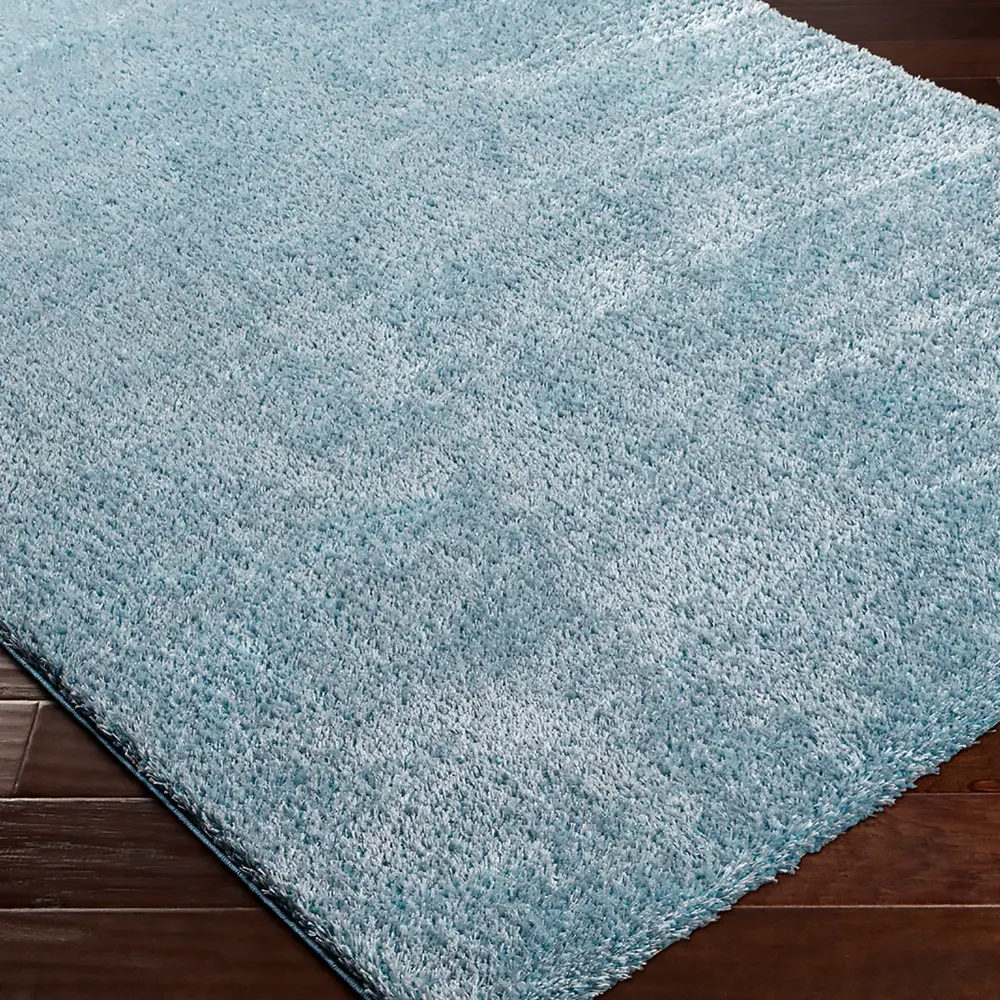 Claire Shaggy Solid Color Plush Pile Denim Rug - Image 7