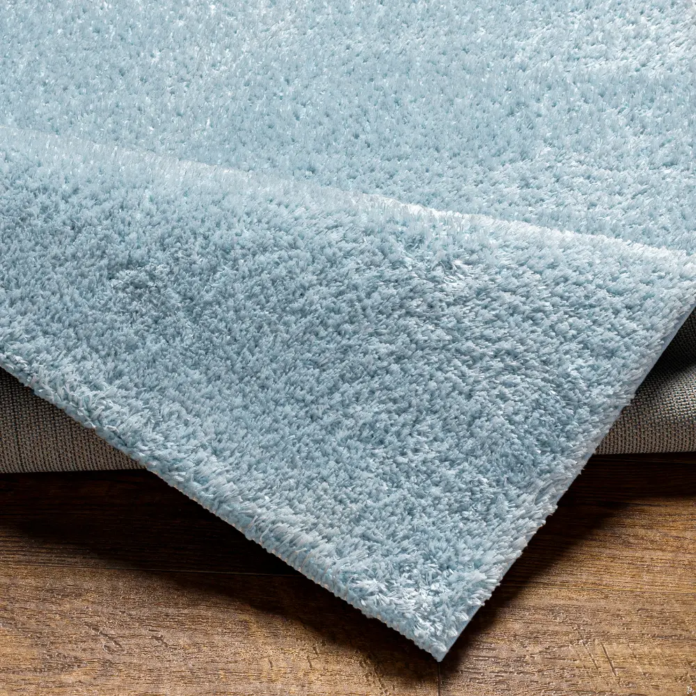 Claire Shaggy Solid Color Plush Pile Denim Rug - Image 8