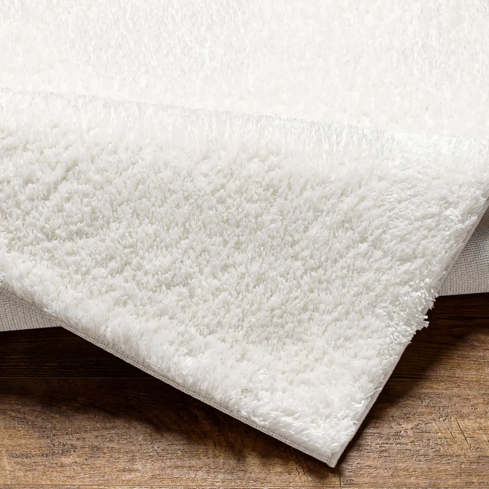 Claire Shaggy Solid Color Plush Pile Off-White Rug - Image 6