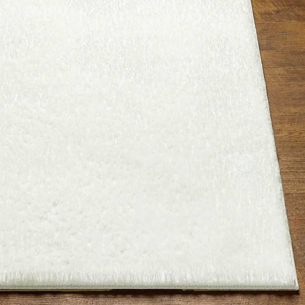 Claire Shaggy Solid Color Plush Pile Off-White Rug - Image 7