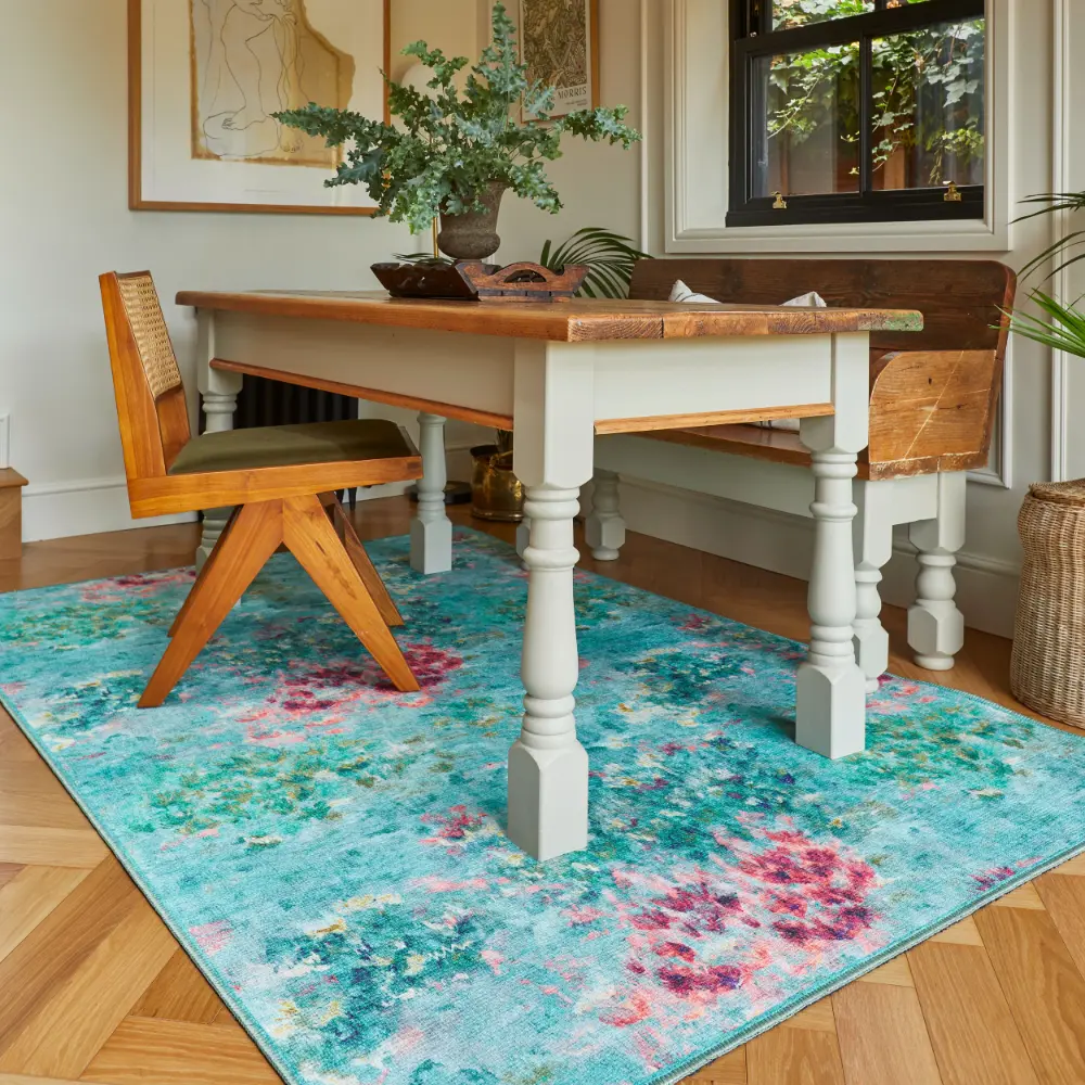 Clarke & Clarke Fiore Rose Teal Washable - Image 2