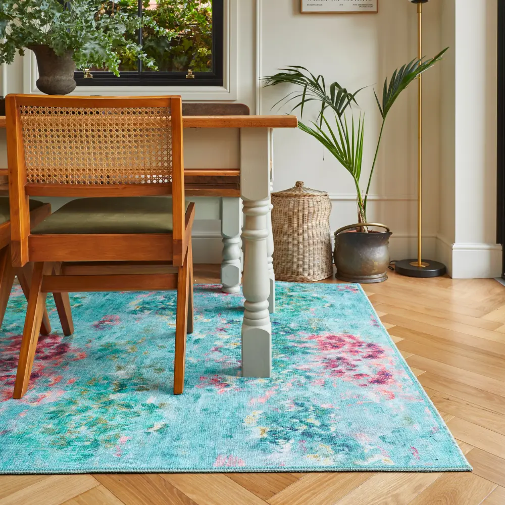 Clarke & Clarke Fiore Rose Teal Washable - Image 3