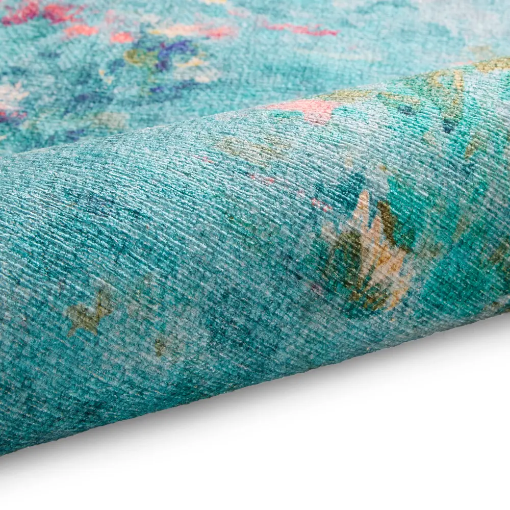 Clarke & Clarke Fiore Rose Teal Washable - Image 6