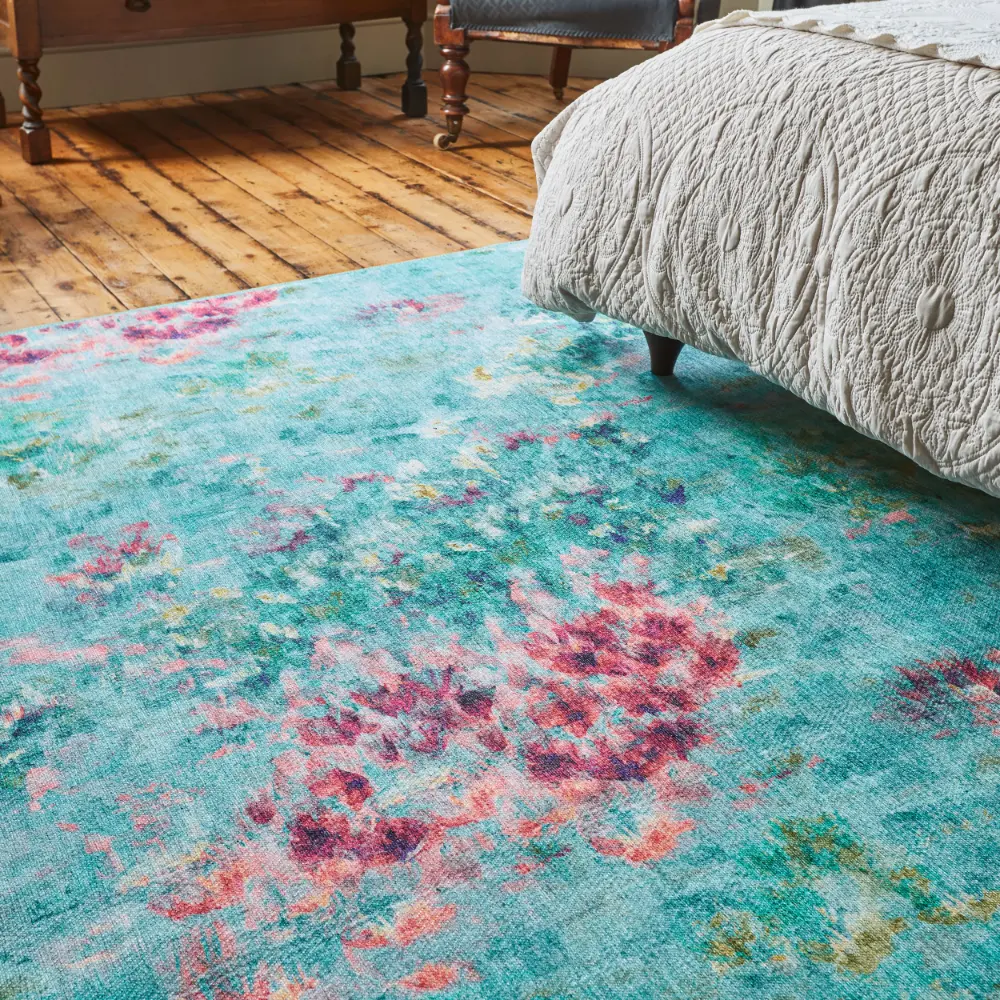 Clarke & Clarke Fiore Rose Teal Washable - Image 7