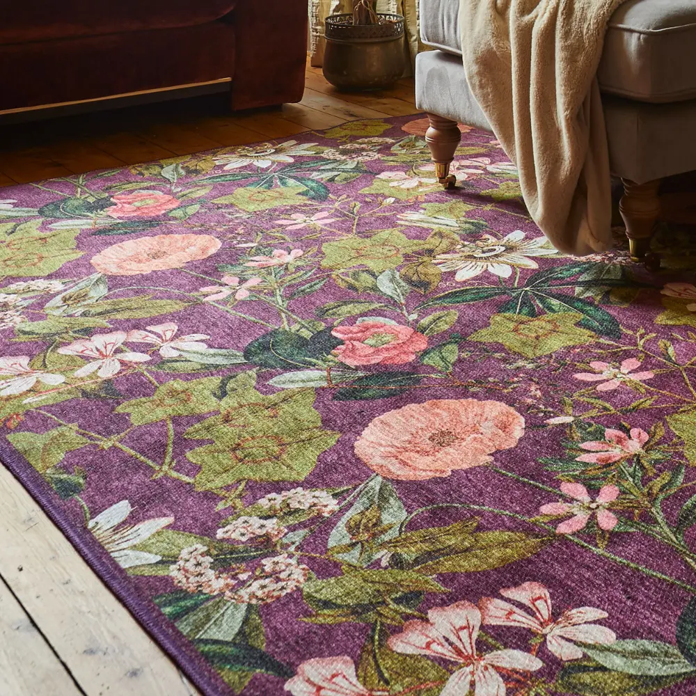 Clarke & Clarke Passiflora Mulberry Washable - Image 4