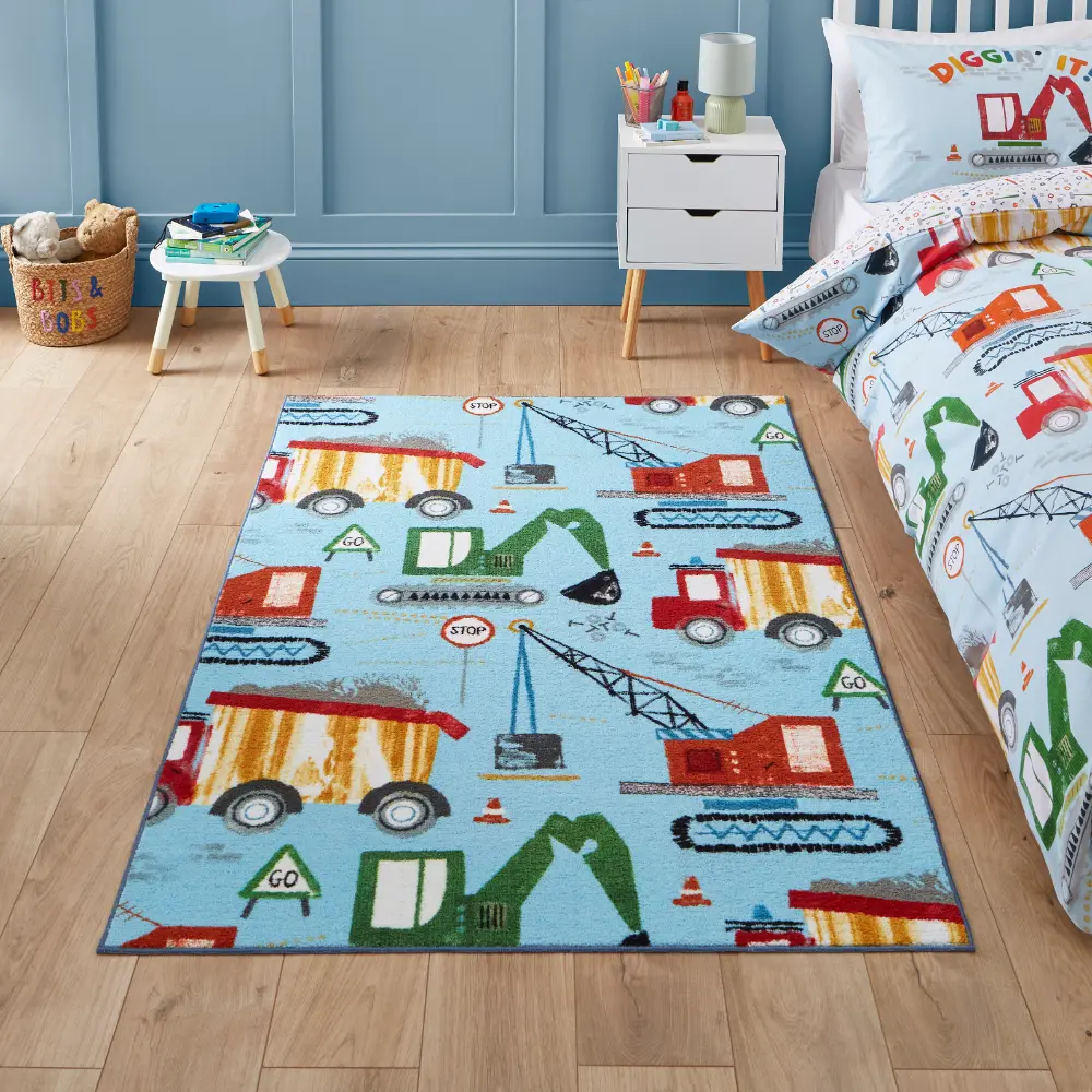 Catherine Lansfield Construction Blue - Washable