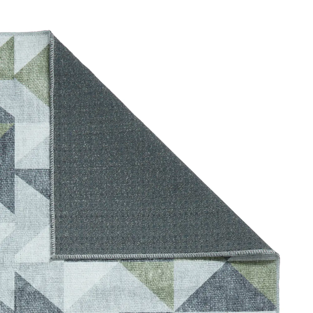 Coral H1057 Green/Grey Modern Washable Rug - Image 10