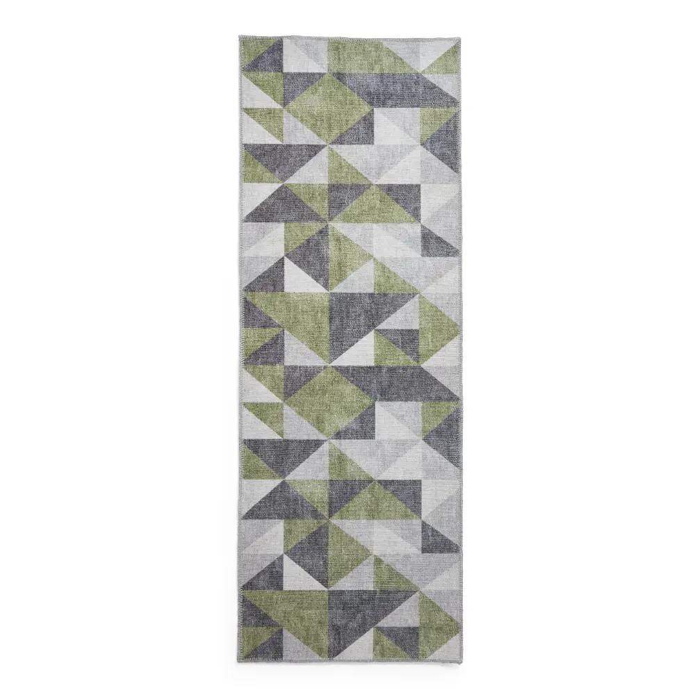 Coral H1057 Green/Grey Modern Washable Rug - Image 11