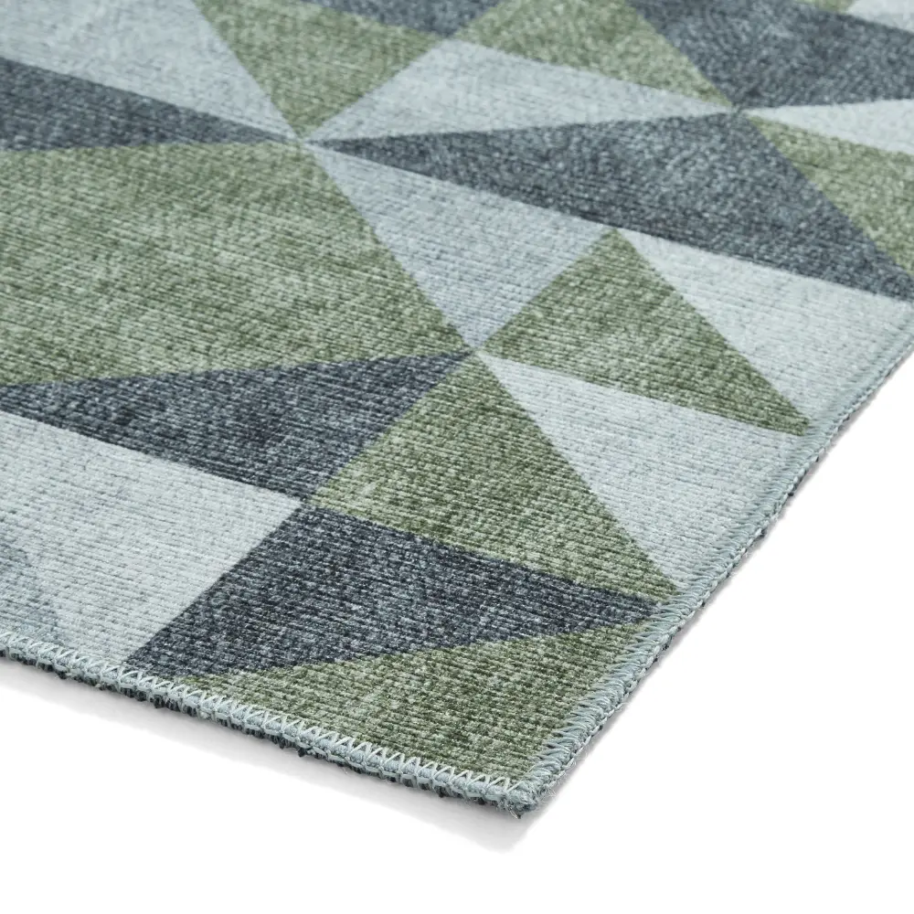 Coral H1057 Green/Grey Modern Washable Rug - Image 6