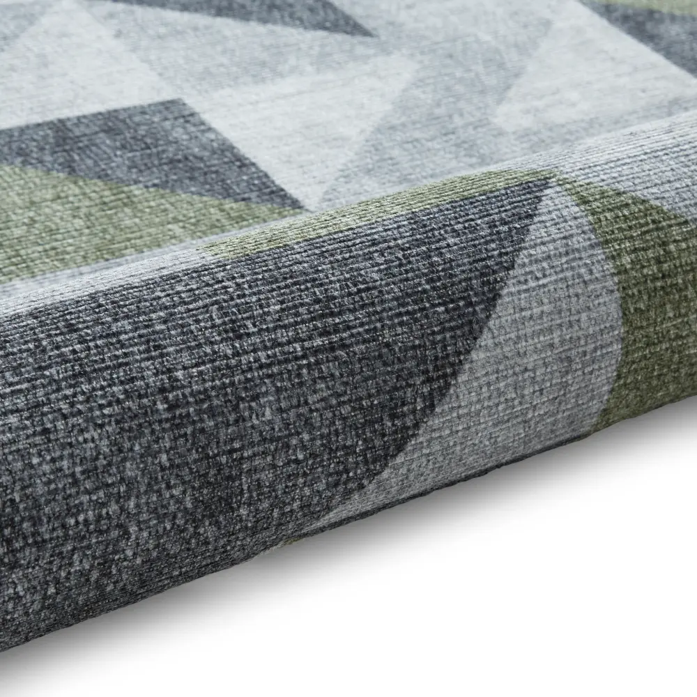 Coral H1057 Green/Grey Modern Washable Rug - Image 8