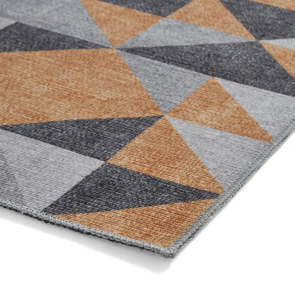 Coral H1057 Yellow/Grey Modern Washable Rug - Image 11