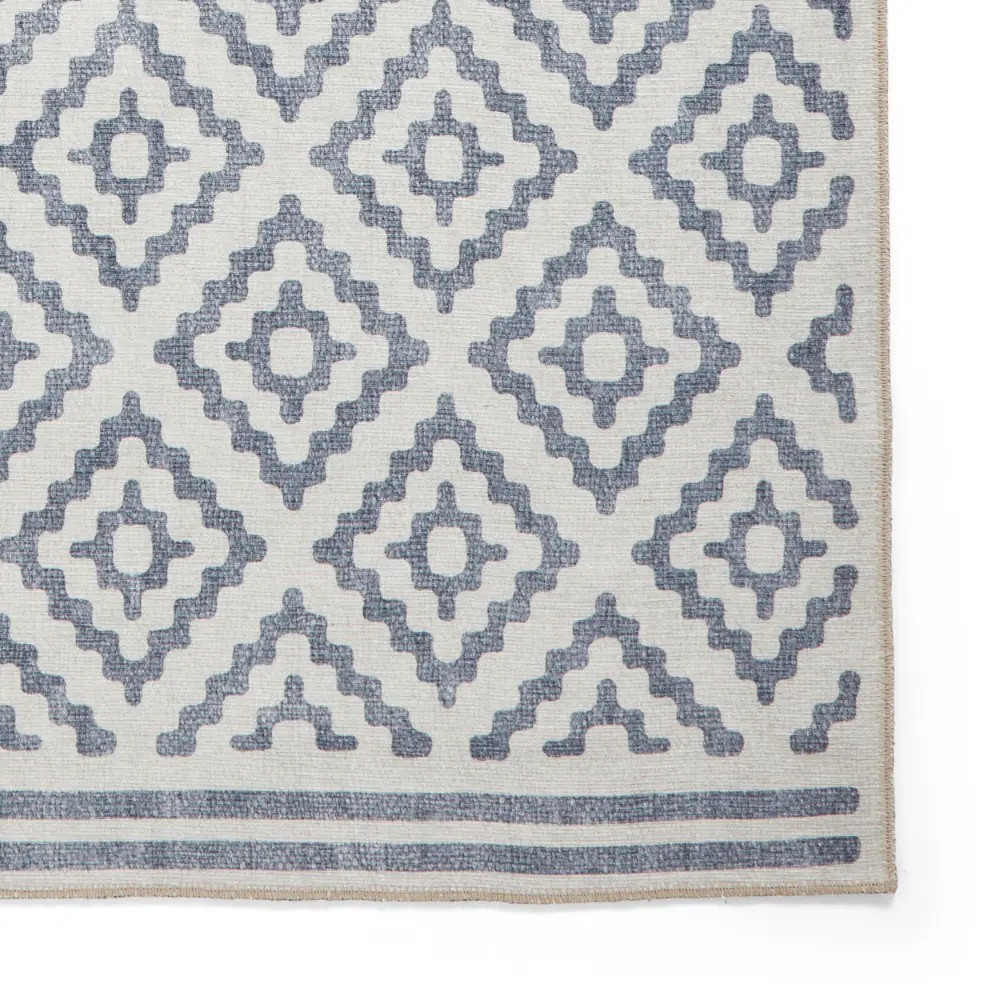 Coral H1058 Blue Modern Washable Rug - Image 10