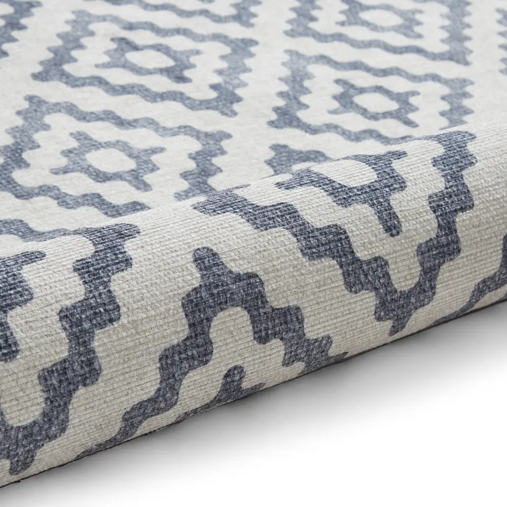 Coral H1058 Blue Modern Washable Rug - Image 4