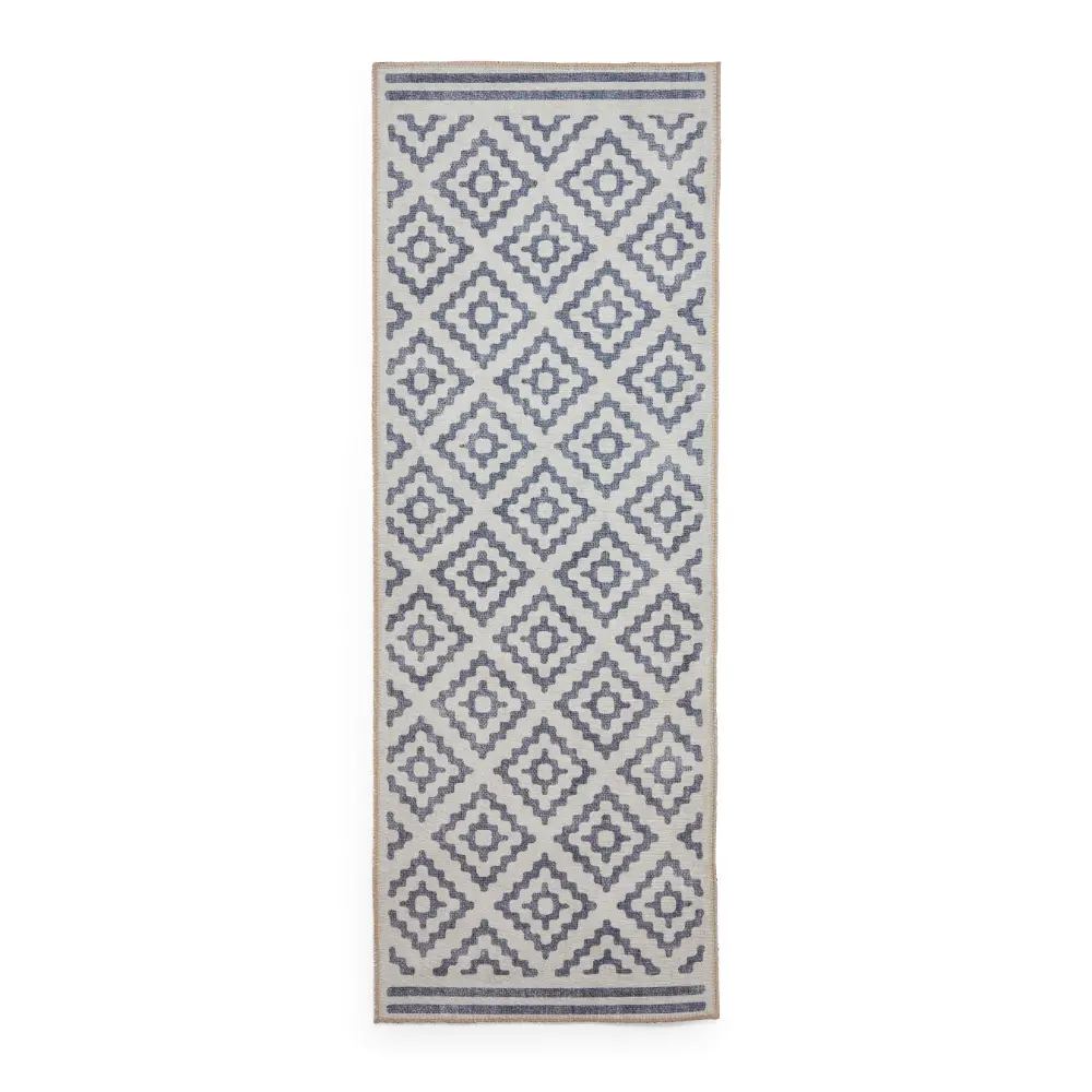 Coral H1058 Blue Modern Washable Rug - Image 7