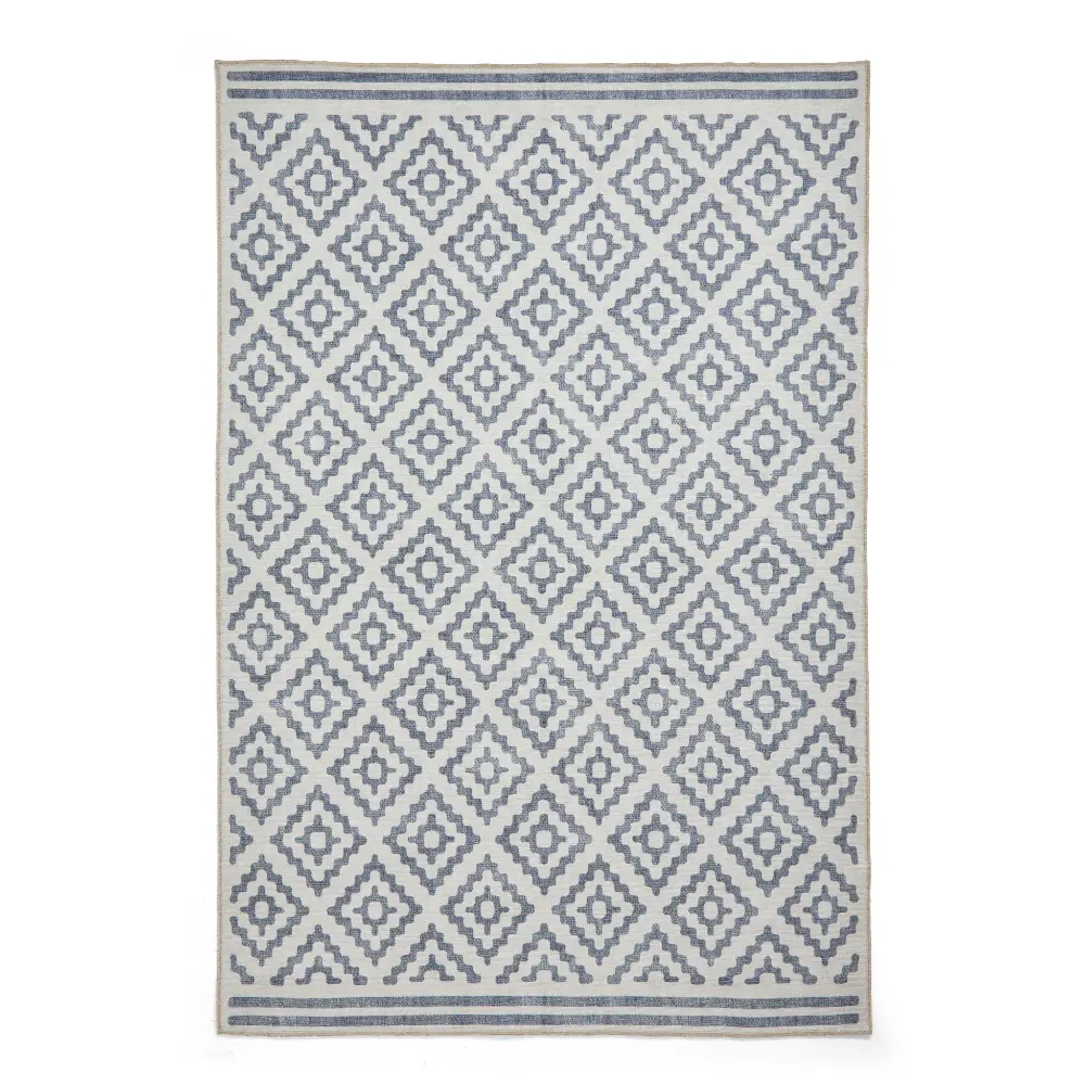 Coral H1058 Blue Modern Washable Rug - Image 8