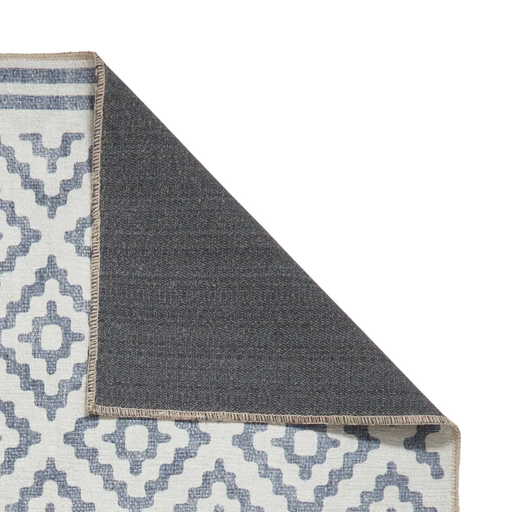 Coral H1058 Blue Modern Washable Rug - Image 9