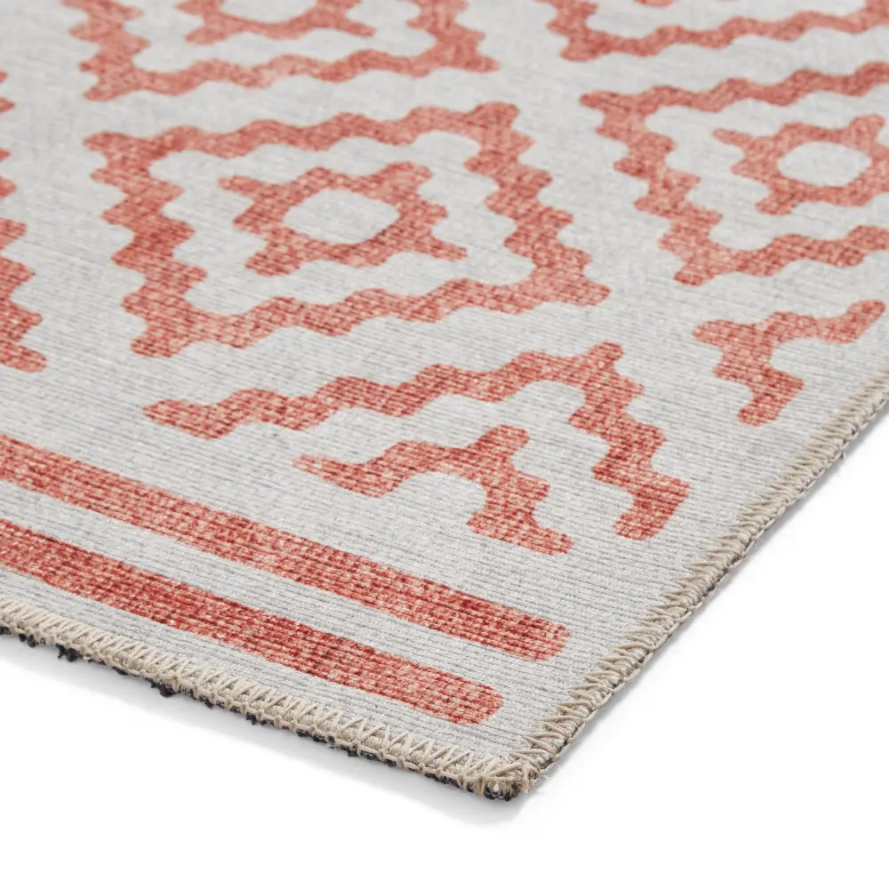 Coral H1058 Orange Modern Washable Rug - Image 10