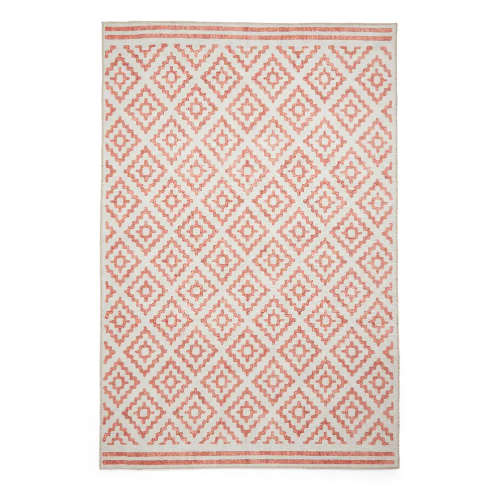 Coral H1058 Orange Modern Washable Rug - Image 5