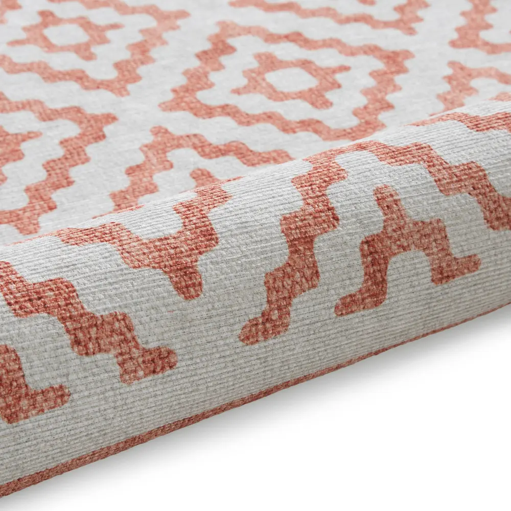 Coral H1058 Orange Modern Washable Rug - Image 6