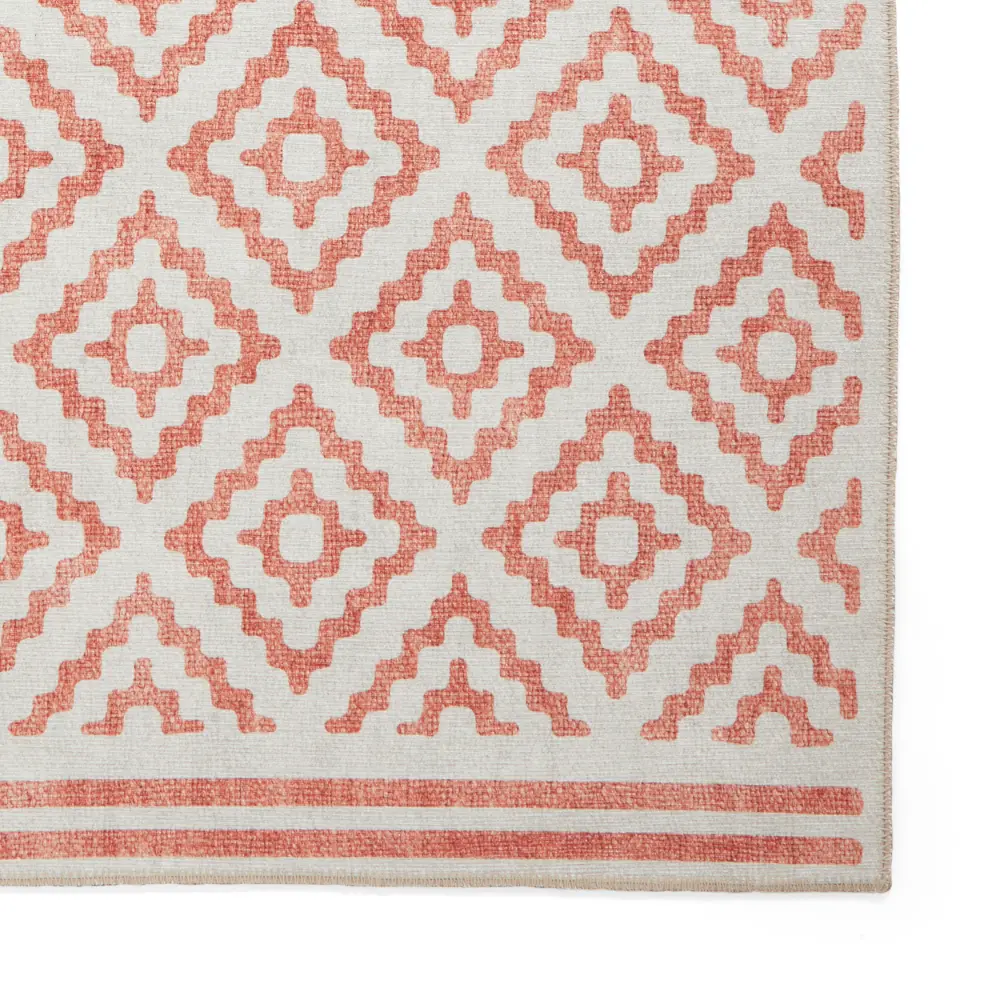 Coral H1058 Orange Modern Washable Rug - Image 8