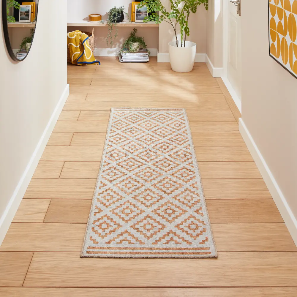 Coral H1058 Yellow Modern Washable Rug - Image 3