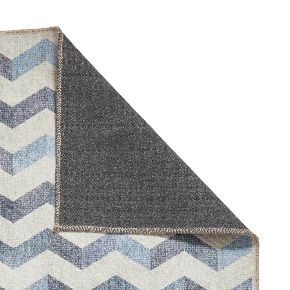 Coral H1059 Blue Modern Washable Rug - Image 7