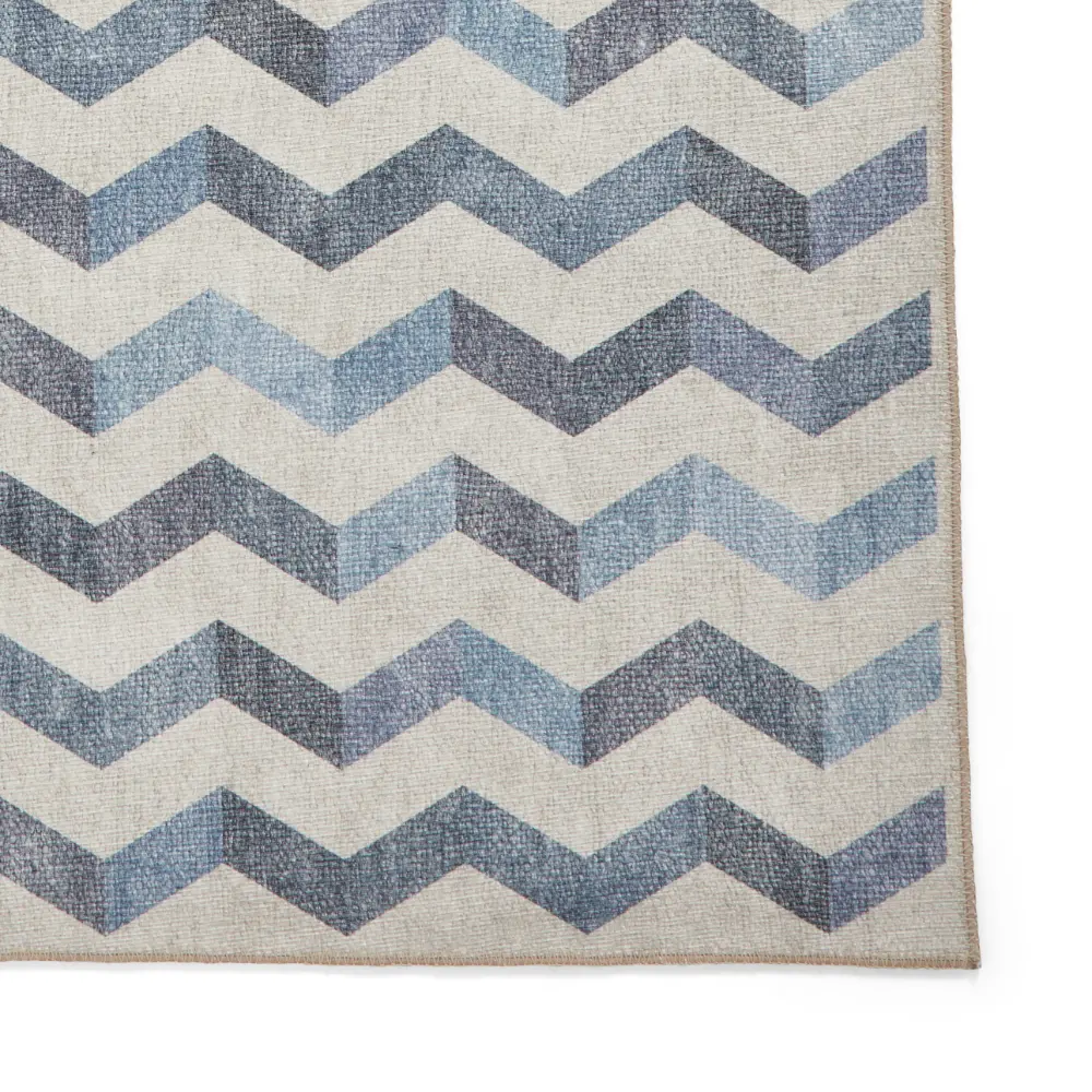 Coral H1059 Blue Modern Washable Rug - Image 8