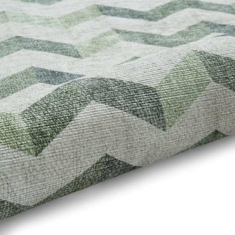Coral H1059 Green Modern Washable Rug - Image 4