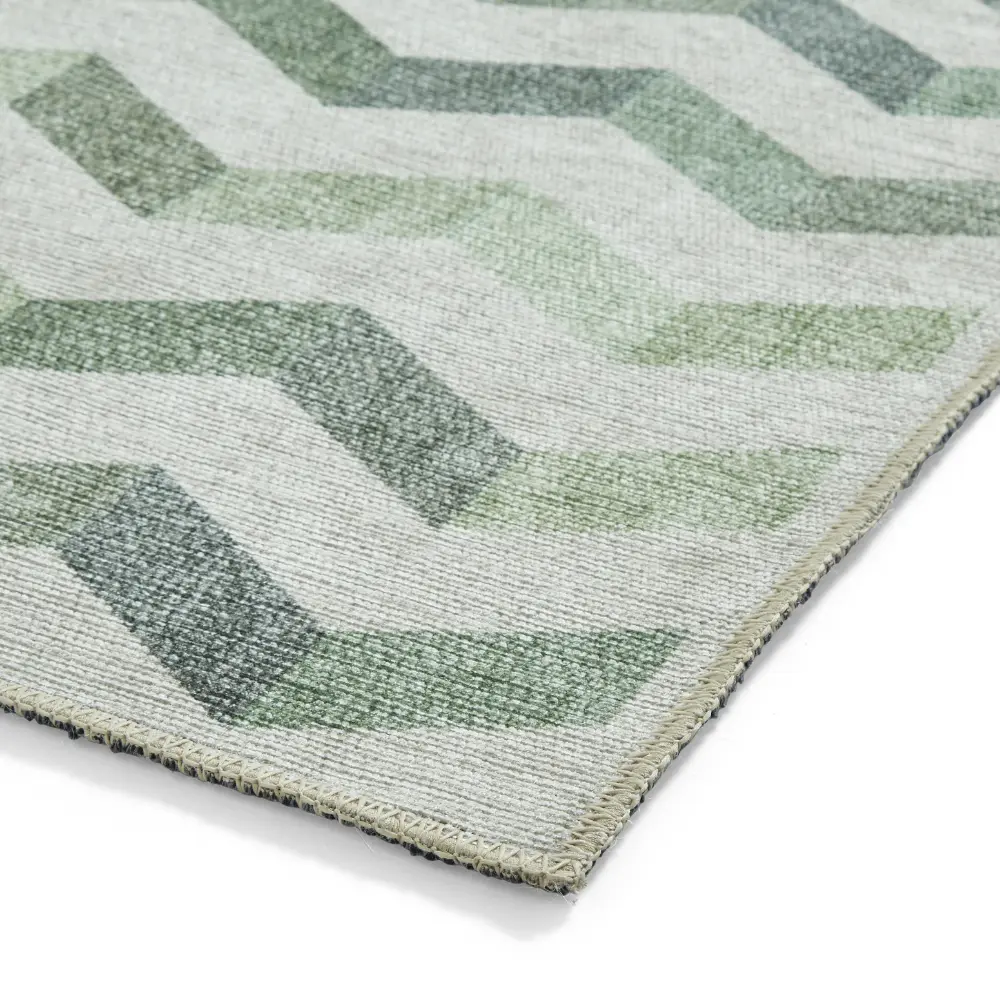 Coral H1059 Green Modern Washable Rug - Image 6