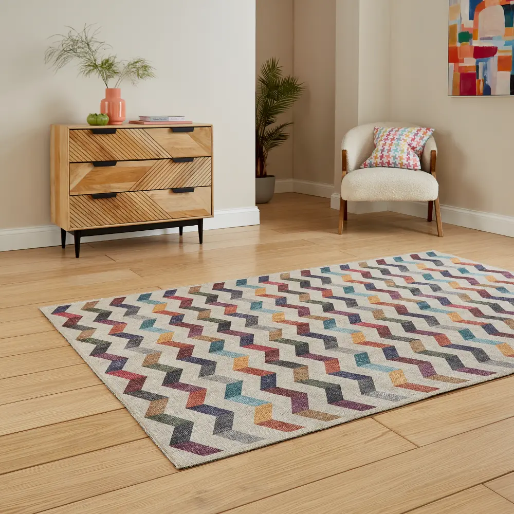 Coral H1059 Multi Modern Washable Rug - Image 2