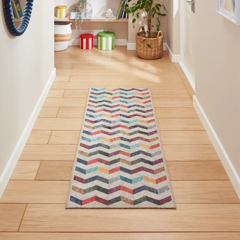 Coral H1059 Multi Modern Washable Rug - Image 3