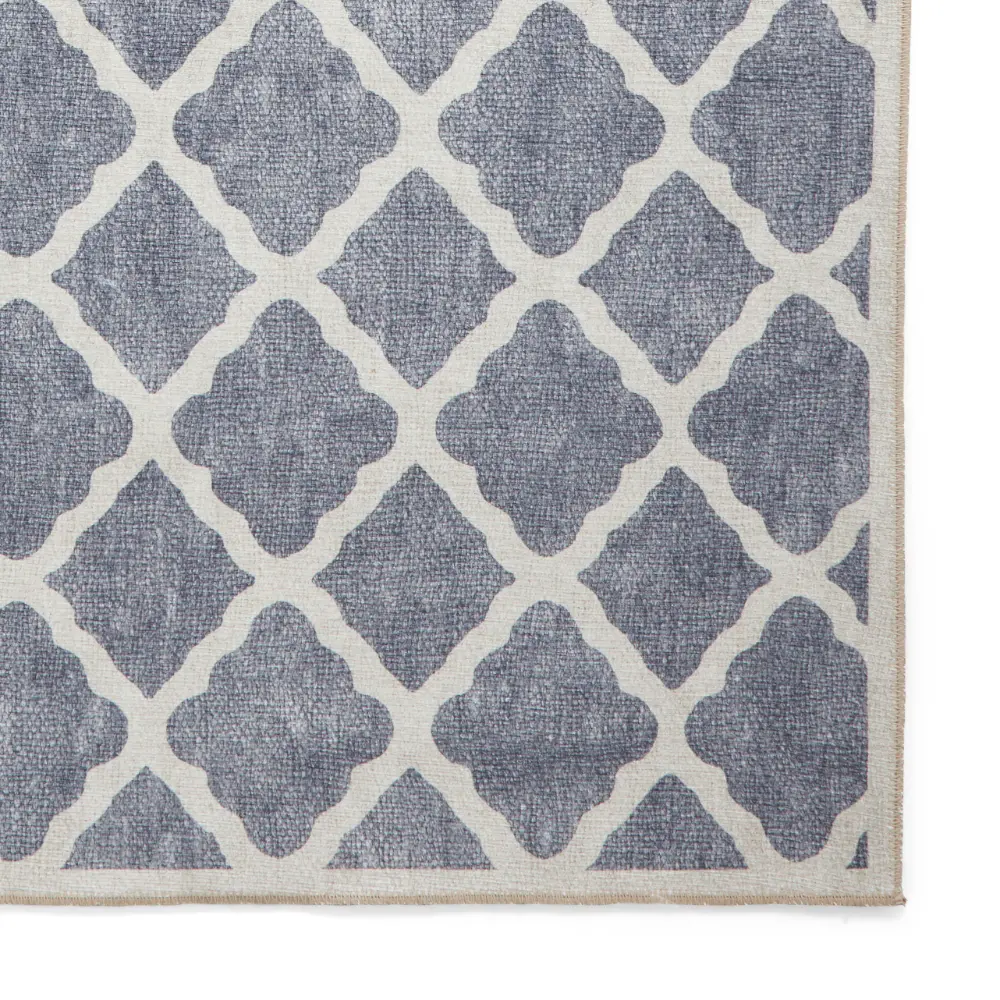 Coral H1063 Blue Modern Washable Rug - Image 10