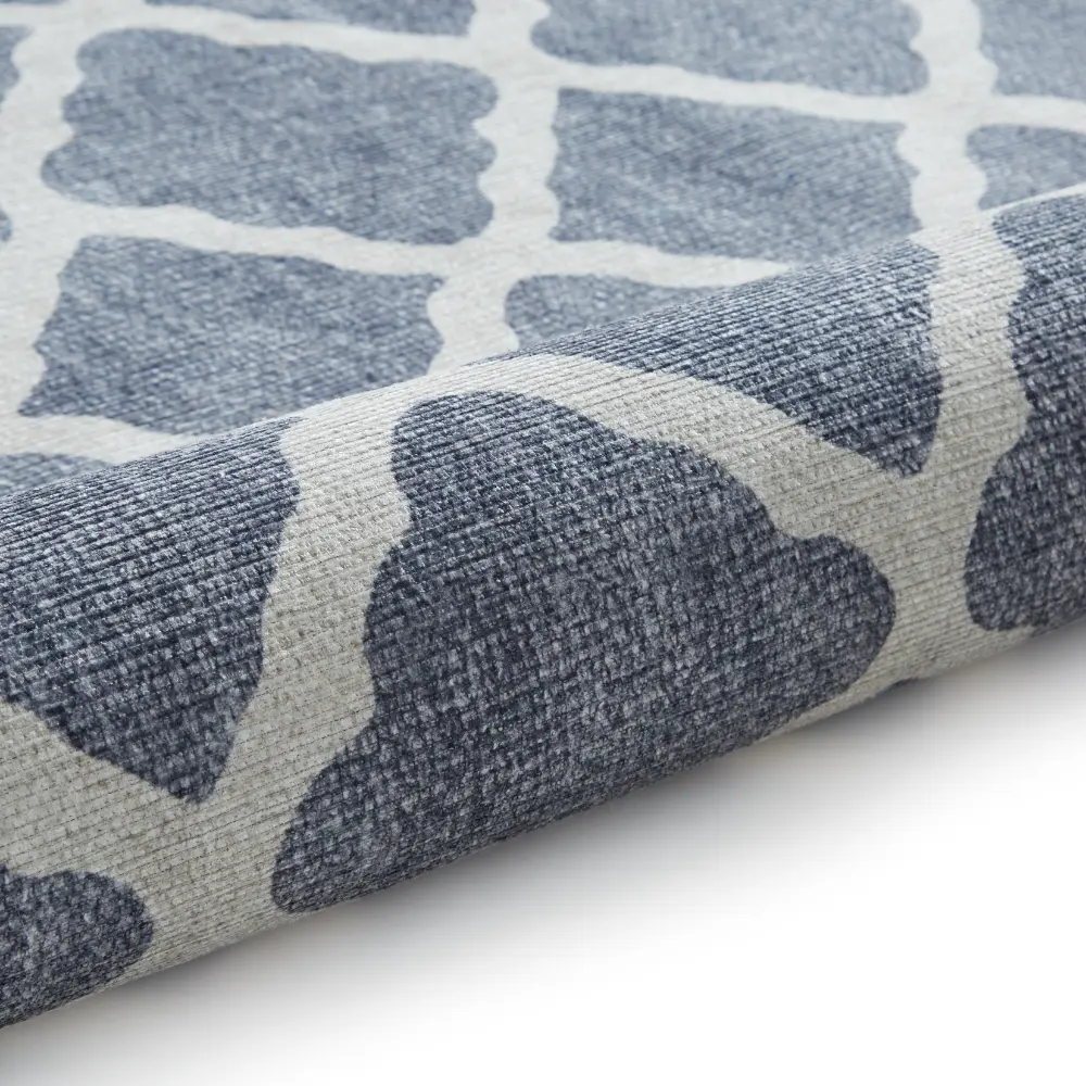 Coral H1063 Blue Modern Washable Rug - Image 4