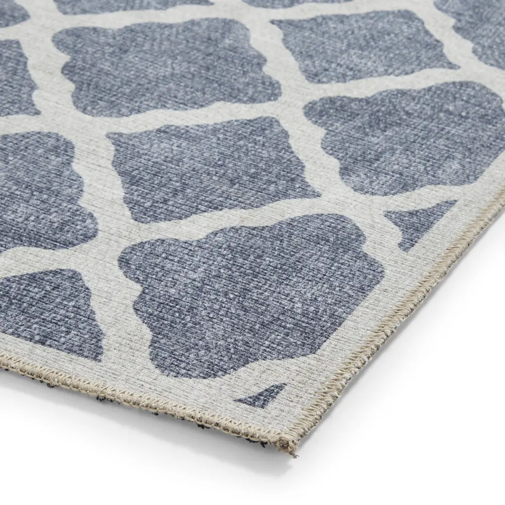 Coral H1063 Blue Modern Washable Rug - Image 5