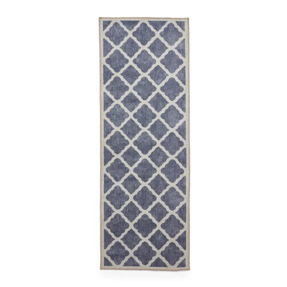 Coral H1063 Blue Modern Washable Rug - Image 7