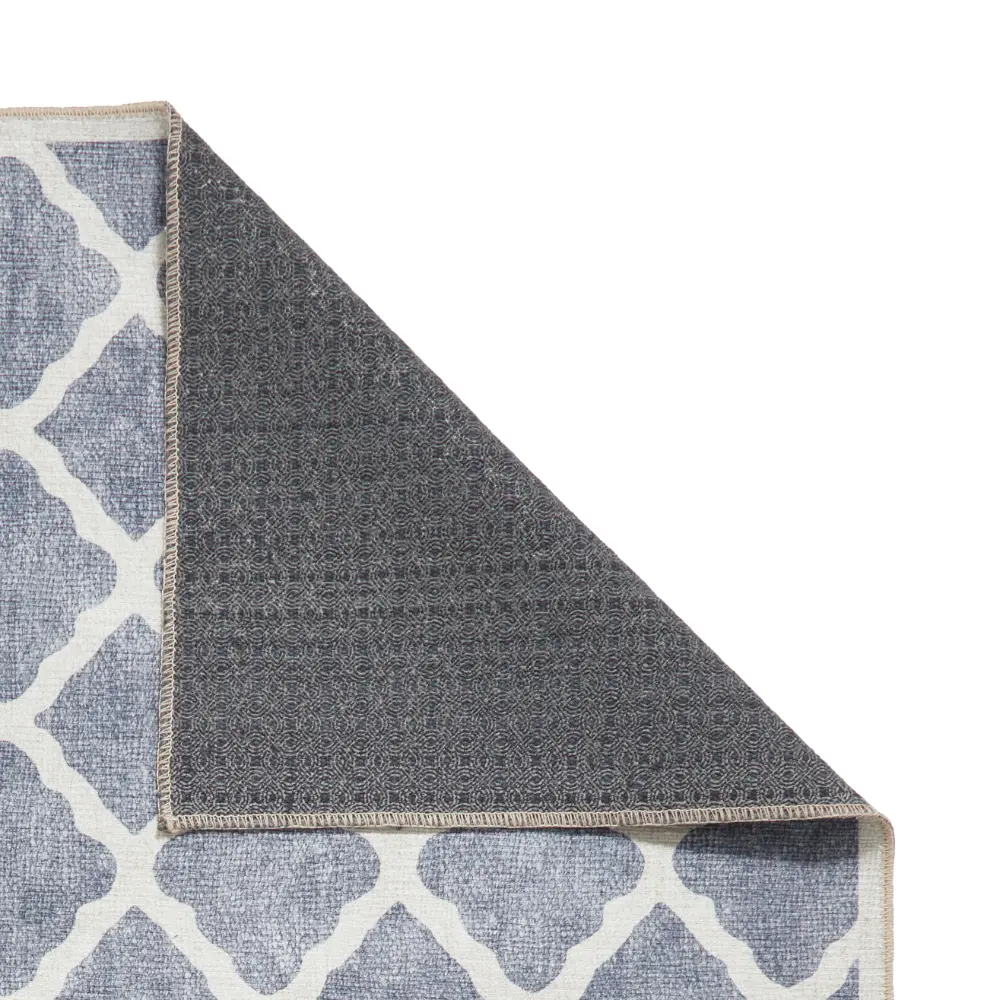 Coral H1063 Blue Modern Washable Rug - Image 9