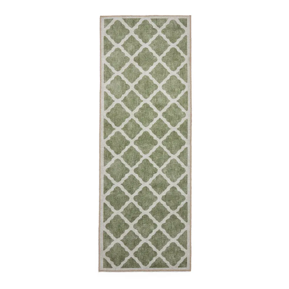 Coral H1063 Green Modern Washable Rug - Image 9