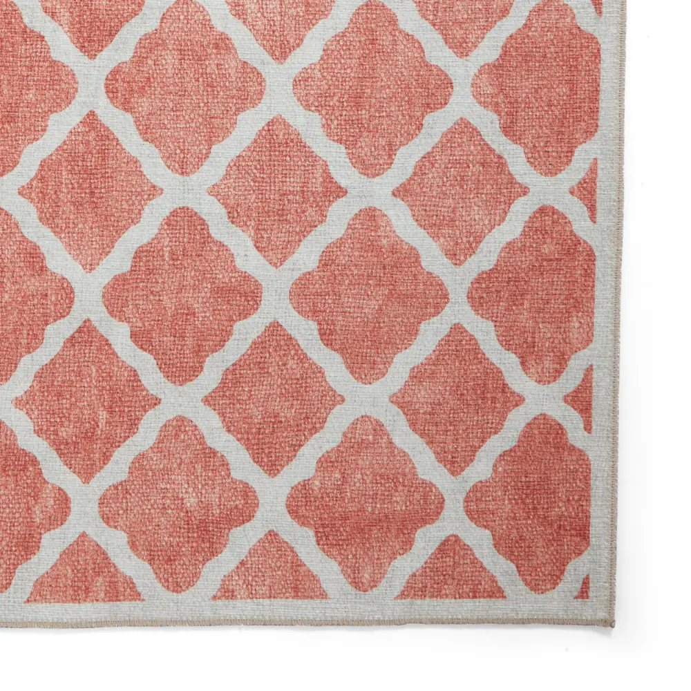 Coral H1063 Orange Modern Washable Rug - Image 11