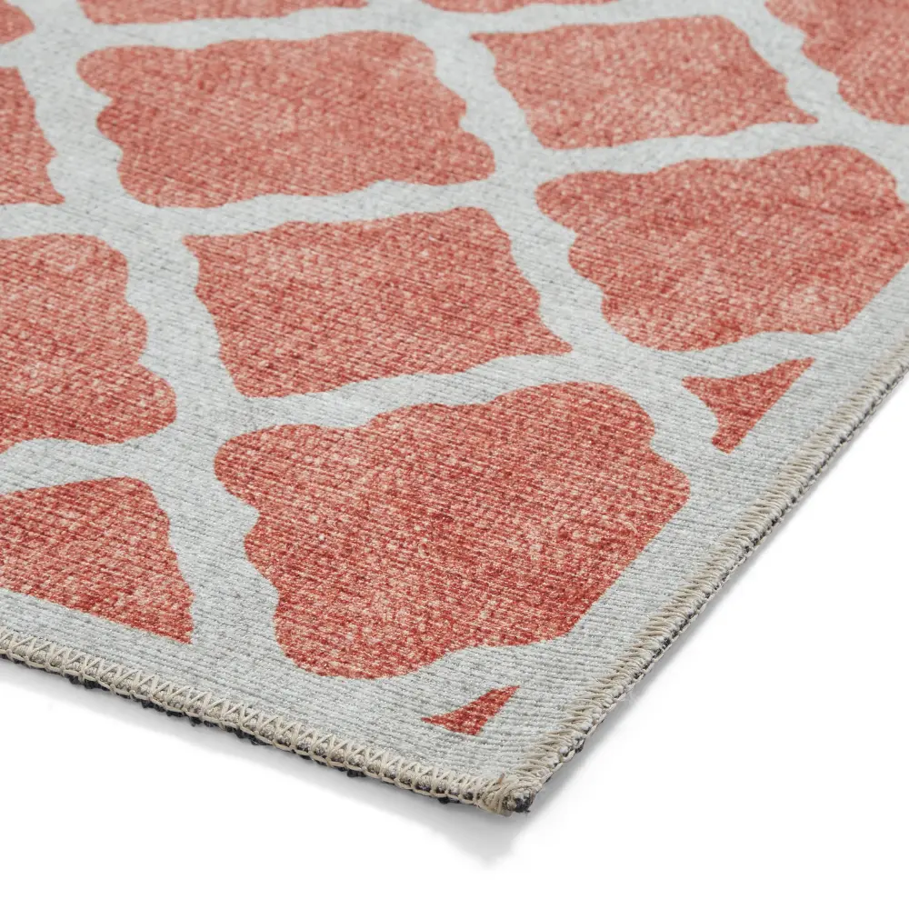 Coral H1063 Orange Modern Washable Rug - Image 6
